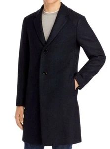 $795 NWT THEORY SzL SUFFOLK B DONEGAL FLECK MELTON WOOL COAT BLACK/BLUE MULTI - Picture 1 of 7