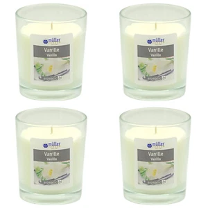 4x Müller Maxi Duftkerzen im Glas 110x95mm Duftgläser Kerzenglas je 800g Vanille - Bild 1 von 4