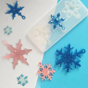 Crystal Epoxy Resin Mold Snowflake Pendant Casting Silicone Mould DIY Craft Tool - Picture 1 of 10