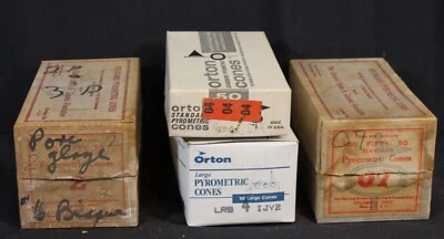 4 Boxes Vtg Orton Standard Pyrometric Cones Lot Set Ceramic Firing 4 7 2 3 Large - Image 1 of 4