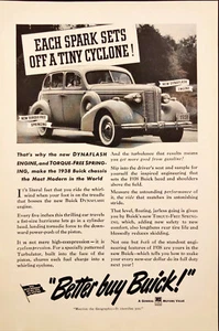 1937 Better Buy Buick Vintage Print Ad New Dynaflash Engine - Picture 1 of 1