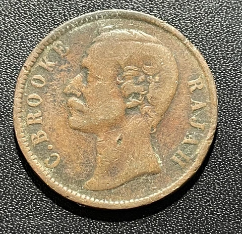 Sarawak 1870 0ne Cent Copper Coin: Charles J. Brooke Cover