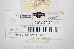 10pc  Caterpillar / Anchor - 1-1/4" Hose to JIC 37° Female Nut Hydraulic Fitting - Picture 1 of 5