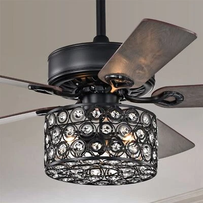 Annacaey Matte Black 52 inch 5 Blade Ceiling Fan - Image 1 of 4