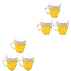 6 Pcs Miniature Beer Glasses Small Plastic Beer Mugs Miniature Beer Stein - Picture 1 of 12