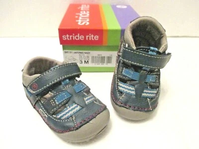 Sandália Tênis Stride Rite Masculina Tamanho 3 ou 4 ANTONIO Azul Marinho NOVO - Imagem 1 de 4