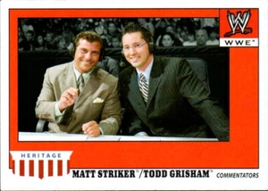 Tarjeta de lucha libre Topps Heritage IV WWE 2008 #74 Matt Striker/Todd Grisham - Imagen 1 de 2