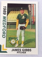 1989 Medford Athletics-Northwest League-BEST Baseball Card-James Gibbs