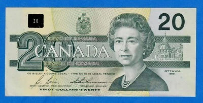 Canada $20 1991 BC-58bA-i /  P-97b QE II Circulated Replacement (EF) AIX2465708 - Image 1 of 4