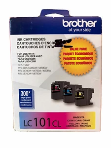 Brother Color Ink Cartridges Cyan Magenta Yellow LC101CL Open Box New 10/2022 - Picture 1 of 3