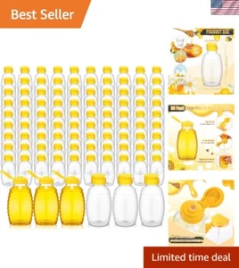 96 PCS Clear Plastic Honey Bottles 16 Oz Honey Jars with Lids Honey Bottle Co... - Picture 1 of 8