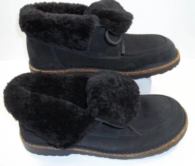 Birkenstock Hydrophobic BAKKI Boots BLACK Suede FUR Shearling 42 REG 11-11.5 NOS - Image 1 of 4