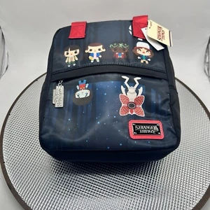 Mini mochila Loungefly X Stranger Things de nailon sintético al revés nueva con etiqueta - Imagen 1 de 9