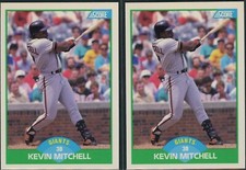 1989 Score Kevin Mitchell #39 - PAIR - San Francisco Giants