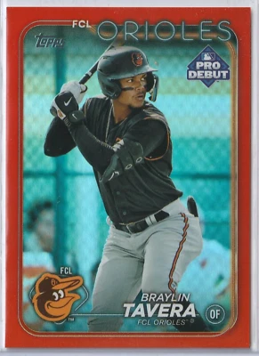 BRAYLIN TAVERA 2024 TOPPS PRO DEBUT ORANGE FOIL SP /25 #PD-161 BALTIMORE ORIOLES - Image 1 of 2