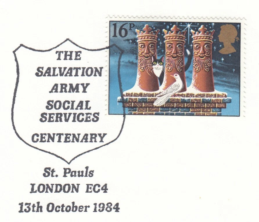 Christmas GB Used Salvation Army St Pauls London 1984 ON PIECE (146801) - Image 1 of 1
