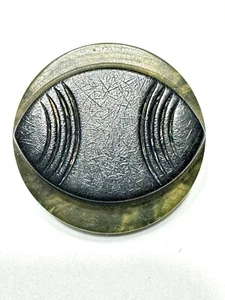Vintage Horn? Round Focal Button Back Shank Hand Carved - Picture 1 of 3