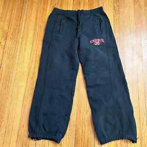 ECKO Pants Mens Medium Vintage Black Sweatpants Y2K Ankle Zip Wide Baggy