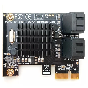 PCI-E X1 to SATA 3.0 6Gbps 4 Ports Expansion Controller Card Adapter New2M - Picture 1 of 14