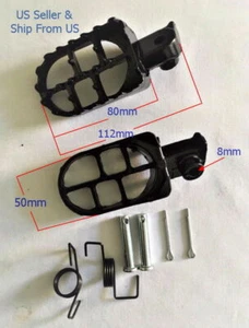 Foot Pegs For Honda XR100R XR100 XR80R XR80 XR75R XR75 XR50R Dirt Bike (Black) - Foto 1 di 4