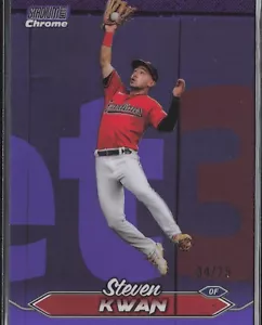 2024 Topps Stadium Club Steven Kwan Purple Foil 34/75 SP Cleveland Guardians - Picture 1 of 2