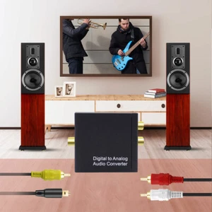 192KHz Digital to Analog Audio Converter SPDIF Optical to L/R RCA Converter - Afbeelding 1 van 9