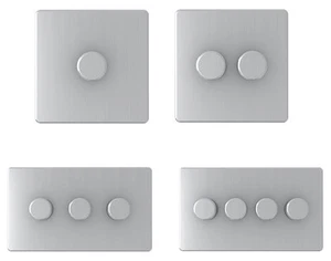 Atenuador LED cromado satinado sin tornillos 250W - 10 amperios 1 marcha 2G 3G 4G 2 vías atenuador - Imagen 1 de 5