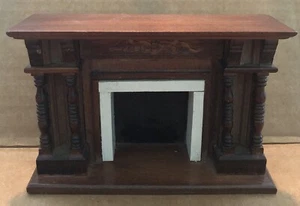 Stadtplatz Puppenhaus Zubehör Holzkamin Mahagoni Maßstab 1:12 - Bild 1 von 9