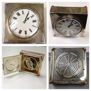 Antike Tischuhr Uhr 925er Sterlingsilber England ca. 1900 Silberuhr Taschenuhr - Picture 1 of 1