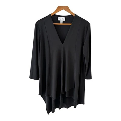 Top túnica Joseph Ribkoff para mujer talla 12 cuello en V asimétrico fluido minimalista Foto 1 de 4