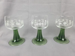 Luminarc France Beehive Stem Emerald Green Wine Glasses - Foto 1 di 6