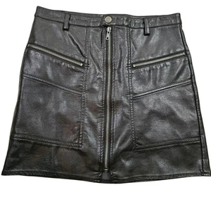 Altar'd State Vegan Leather Zippered Pencil Mini Skirt In 3 - Picture 1 of 6