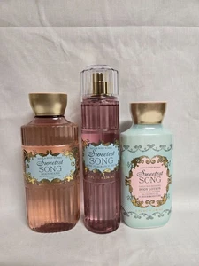 Bath & Body Works SWEETEST SONG 3 piezas lavado, loción y niebla NUEVO - Imagen 1 de 1