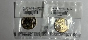 *2* Moneda de 60 dólares Sacagawea P+D 2017 sin circular en embalaje original - Imagen 1 de 4