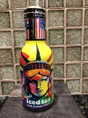 UNOPENED BOTTLE Original ARIZONA ICED TEA LTD ED PETER MAX STATUE OF LIBERTY 98’ - Image 1 of 4