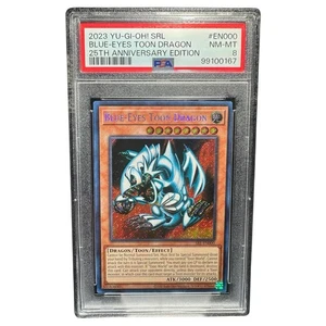 2023 Yu-Gi-Oh Blue-Eyes Toon Dragon 25th Anniversary PSA 8 NM-MT - Picture 1 of 5