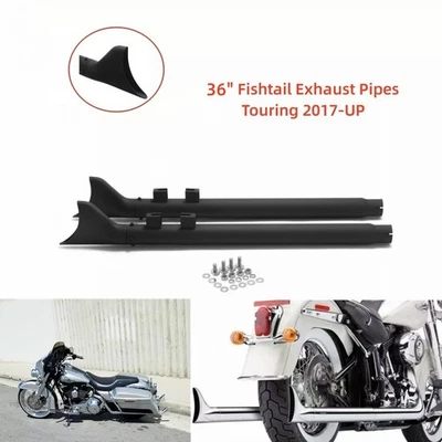 Tubos de escape negros 36 pulgadas cola de pez deslizables para Harley Touring Road Glide 2017-up Foto 1 de 4