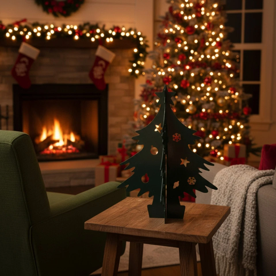 Albero di Natale Decorativo in Ferro Verniciato a Polvere per Interno e Esterno - Immagine 1 di 3