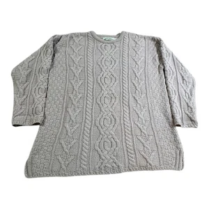 Arancrafts Ireland Pullover mit Zopfmuster 100% Merinowolle Rundhals Langarm Gr. M - Bild 1 von 9