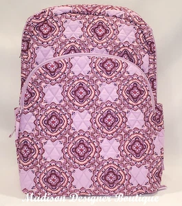 NWT Vera Bradley Large Essential Laptop Backpack Lavendar Medallion - Picture 1 of 10
