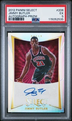 2012 PANINI SELECT AUTO-PRIZM #206 JIMMY BUTLER ROOKIE RC 54/199 PSA 5 - Image 1 of 2