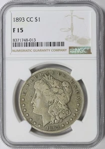 1893-CC $1 Morgan Dollar NGC F15 - Picture 1 of 4