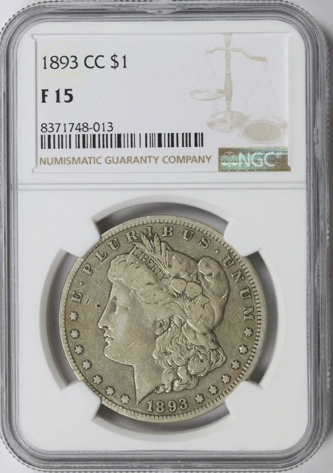 1893-CC $1 Morgan Dollar NGC F15 - Image 1 of 4