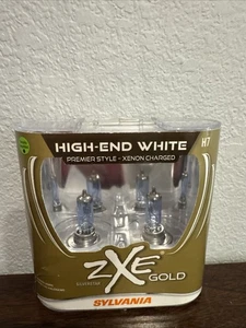 Sylvania H7 SilverStar ZXE GOLD Pair Set H7SZG.BP2 Headlight 2 Bulbs - Foto 1 di 2
