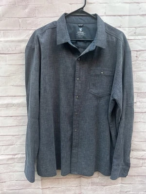 KUHL Shirt Mens XXL Uproar 5 Panel Sleeve Button Front Waffle Textured  Gray - Image 1 of 4