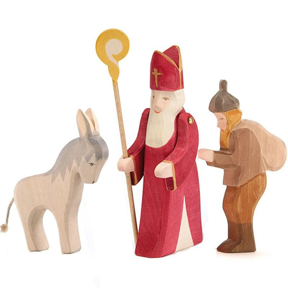 Ostheimer 38010-38005-11201 Sankt Nikolaus II Set 1 mit Knecht Ruprecht & Esel - Bild 1 von 1