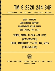 TM 9 2320 244 34P ~ M715 M725, Dir & Gen Support Parts Manual ~ 1968~ Reprnt - Bild 1 von 6