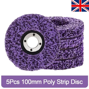 5Pcs 100mm Poly Strip Abrasive Wheel Discs For Removal Clean Angle Grinder Tool - Picture 1 of 8
