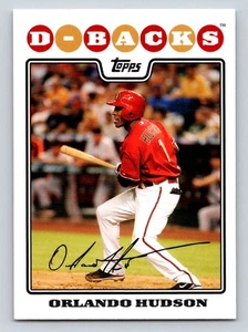2008 Topps #191 Orlando Hudson Arizona Diamondbacks - Imagen 1 de 2