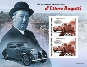 Guinea - Ettore Bugatti Automobiles 2020 - Hoja de recuerdo de 2 sellos - GU200346b - Imagen 1 de 1